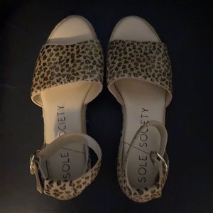 Cheetah print sole society sandals - size 9/40